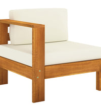 10-tlg. Garten-Lounge-Set mit Creme Auflagen Massivholz Akazie