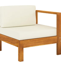 10-tlg. Garten-Lounge-Set mit Creme Auflagen Massivholz Akazie