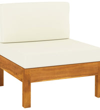 10-tlg. Garten-Lounge-Set mit Creme Auflagen Massivholz Akazie