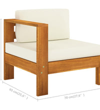 10-tlg. Garten-Lounge-Set mit Creme Auflagen Massivholz Akazie