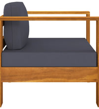 7-tlg. Garten-Lounge-Set mit Dunkelgrauen Auflagen Akazienholz