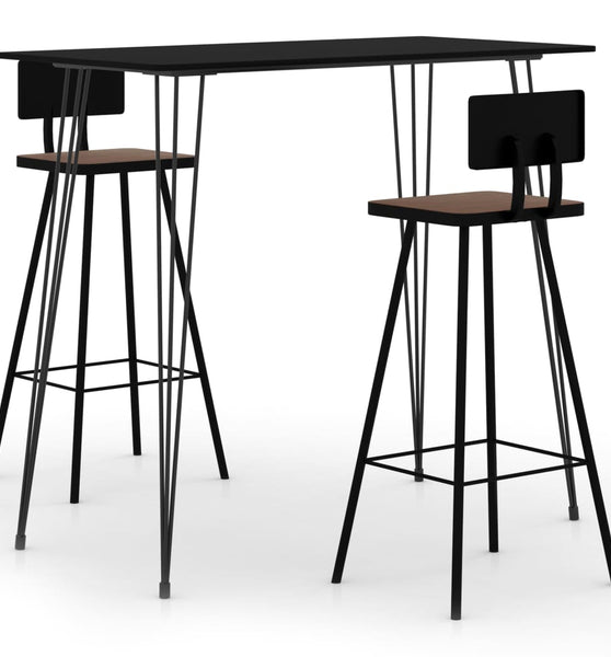 3-tlg. Bar-Set Schwarz