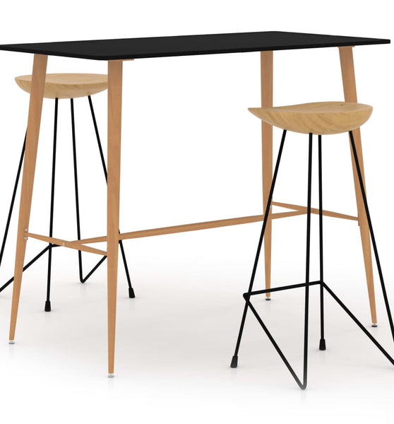 3-tlg. Bar-Set Schwarz