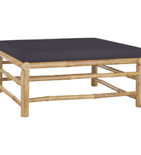 7-tlg. Garten-Lounge-Set mit Dunkelgrauen Kissen Bambus