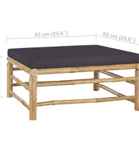 7-tlg. Garten-Lounge-Set mit Dunkelgrauen Kissen Bambus