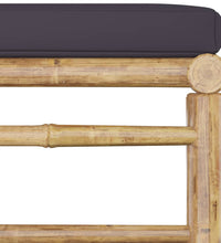 7-tlg. Garten-Lounge-Set mit Dunkelgrauen Kissen Bambus