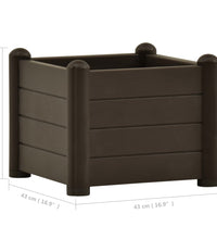 Garten-Hochbeet PP Mokka 43x43x35 cm