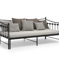 Ausziehsofa Bettgestell Schwarz Metall 90x200 cm