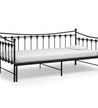 Ausziehsofa Bettgestell Schwarz Metall 90x200 cm