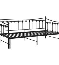 Ausziehsofa Bettgestell Schwarz Metall 90x200 cm