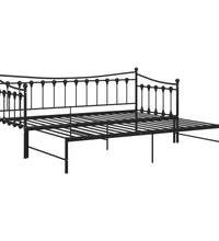 Ausziehsofa Bettgestell Schwarz Metall 90x200 cm