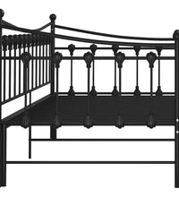 Ausziehsofa Bettgestell Schwarz Metall 90x200 cm