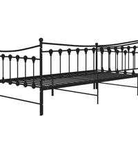 Ausziehsofa Bettgestell Schwarz Metall 90x200 cm