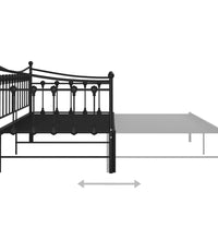 Ausziehsofa Bettgestell Schwarz Metall 90x200 cm