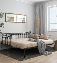 Ausziehsofa Bettgestell Schwarz Metall 90x200 cm