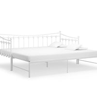 Ausziehsofa Bettgestell Weiß Metall 90x200 cm