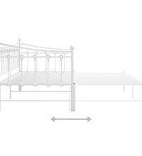 Ausziehsofa Bettgestell Weiß Metall 90x200 cm