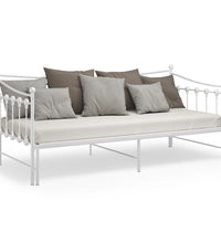Ausziehsofa Bettgestell Weiß Metall 90x200 cm