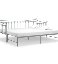 Ausziehsofa Bettgestell Grau Metall 90x200 cm