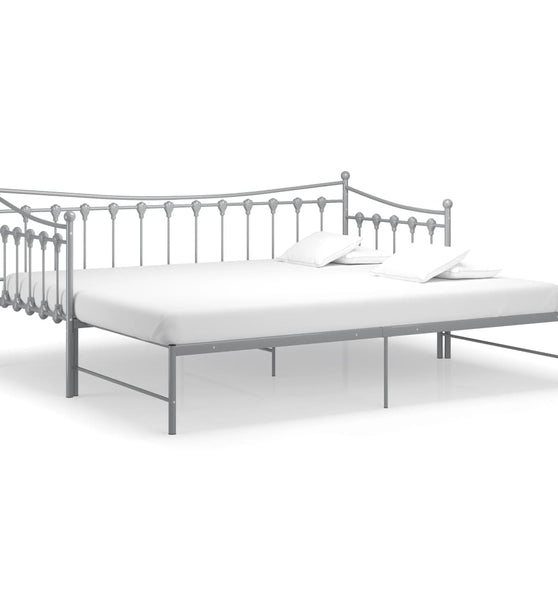 Ausziehsofa Bettgestell Grau Metall 90x200 cm