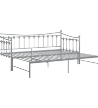Ausziehsofa Bettgestell Grau Metall 90x200 cm
