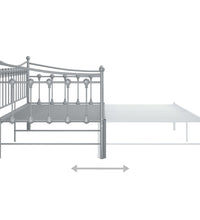 Ausziehsofa Bettgestell Grau Metall 90x200 cm