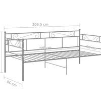 Schlafsofa Bettgestell Grau Metall 90x200 cm