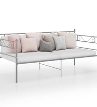 Schlafsofa Bettgestell Grau Metall 90x200 cm