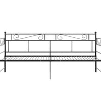 Tagesbett Ausziehbar Schwarz Metall 90x200 cm