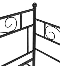 Tagesbett Ausziehbar Schwarz Metall 90x200 cm