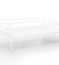 Tagesbett Ausziehbar Weiß Metall 90x200 cm