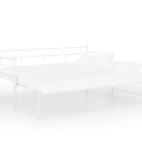 Tagesbett Ausziehbar Weiß Metall 90x200 cm