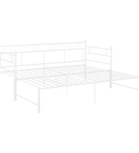 Tagesbett Ausziehbar Weiß Metall 90x200 cm