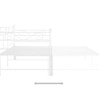 Tagesbett Ausziehbar Weiß Metall 90x200 cm