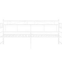 Tagesbett Ausziehbar Weiß Metall 90x200 cm