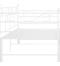 Tagesbett Ausziehbar Weiß Metall 90x200 cm