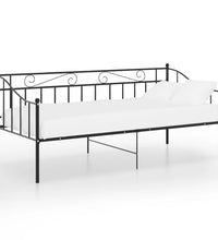 Schlafsofa Bettgestell Schwarz Metall 90x200 cm
