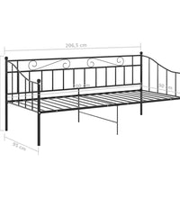 Schlafsofa Bettgestell Schwarz Metall 90x200 cm