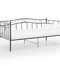 Schlafsofa Bettgestell Schwarz Metall 90x200 cm
