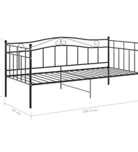 Schlafsofa Bettgestell Schwarz Metall 90x200 cm