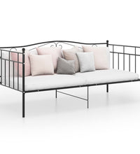 Schlafsofa Bettgestell Schwarz Metall 90x200 cm