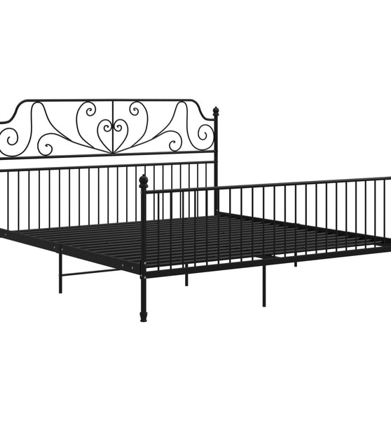 Bettgestell Schwarz Metall 200x200 cm