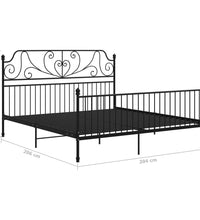 Bettgestell Schwarz Metall 200x200 cm