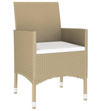7-tlg. Garten-Essgruppe Poly Rattan und Hartglas Beige