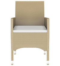 7-tlg. Garten-Essgruppe Poly Rattan und Hartglas Beige