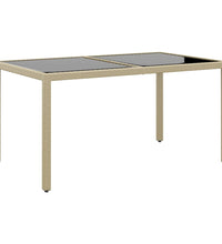 7-tlg. Garten-Essgruppe Poly Rattan und Hartglas Beige