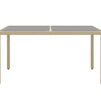 7-tlg. Garten-Essgruppe Poly Rattan und Hartglas Beige