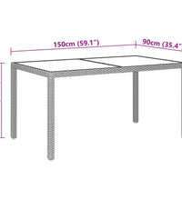 7-tlg. Garten-Essgruppe Poly Rattan und Hartglas Beige