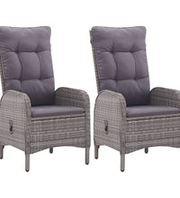 3-tlg. Garten-Essgruppe Poly Rattan und Akazienholz Grau