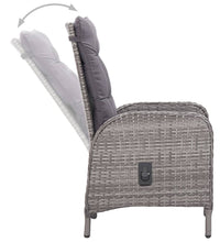 5-tlg. Garten-Essgruppe Poly Rattan und Glas Grau